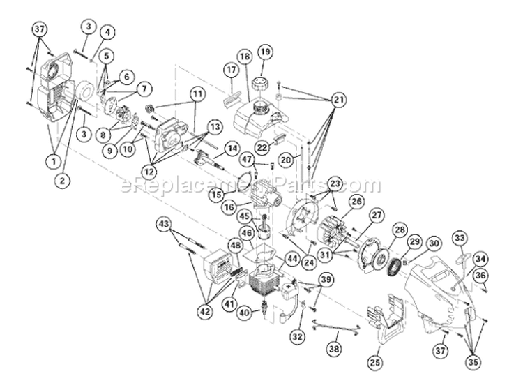 Page B Diagram and Parts List for YM1000 41ADY10G401 Yard Man Trimmer